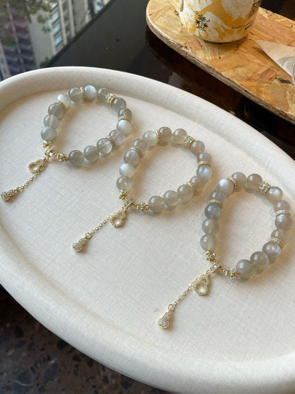 Milk Tea Moonstone Bracelet