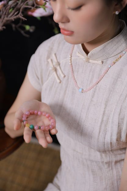 Crimson Agate & Jade Bracelet