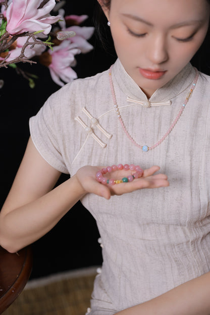 Crimson Agate & Jade Bracelet