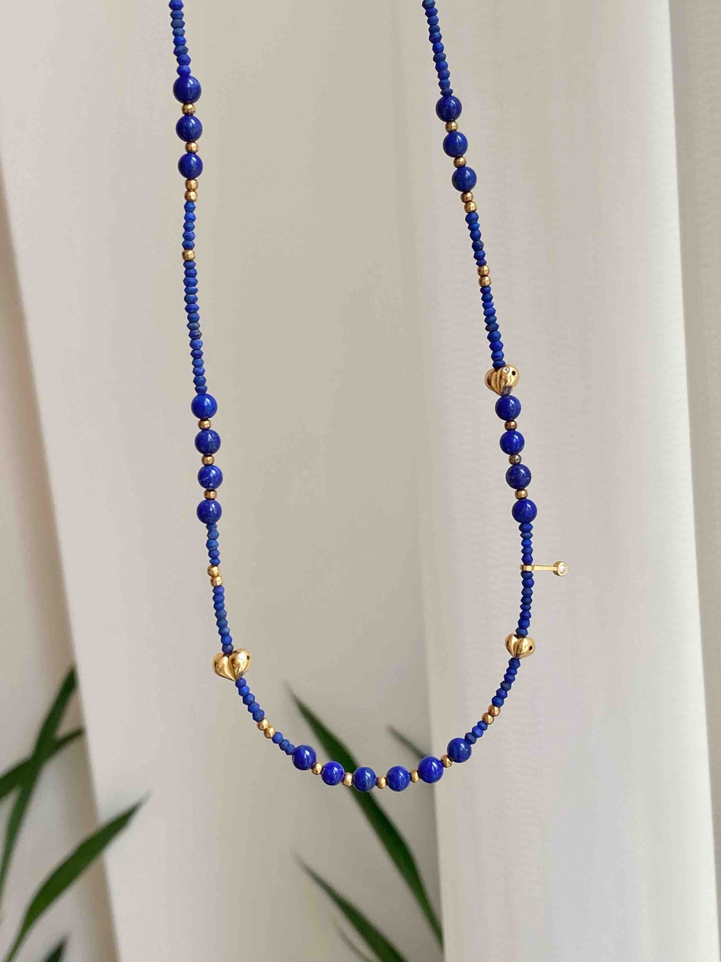 Lapis Lazuli & Gold Peach Necklace