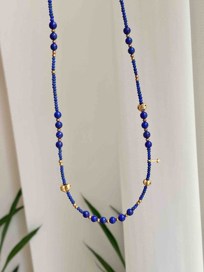 Lapis Lazuli & Gold Peach Necklace