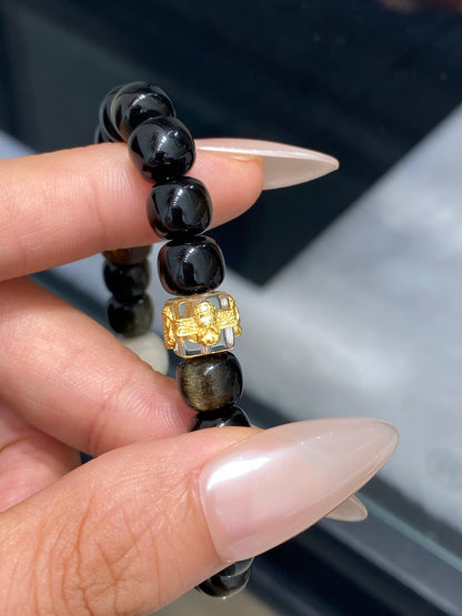 Golden Sheen Obsidian Bracelet