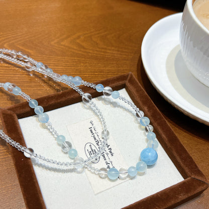 Layered Sea Glow Crystal Necklace