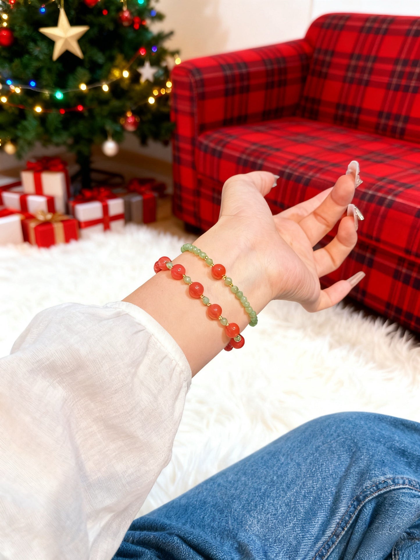 Christmas Golden Dawn Crystal Bracelet Stack