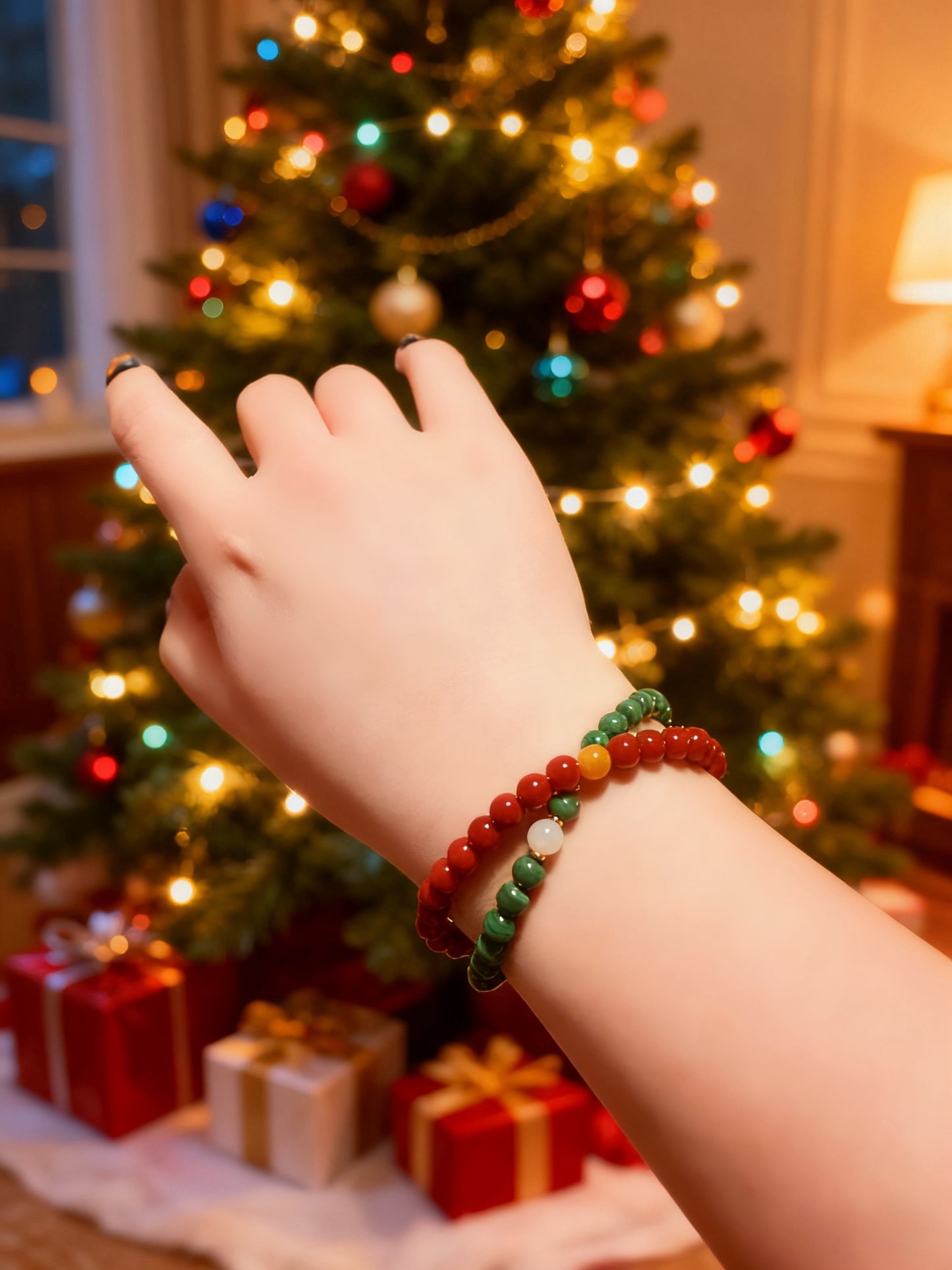 Christmas Mistletoe Duo Crystal Bracelets