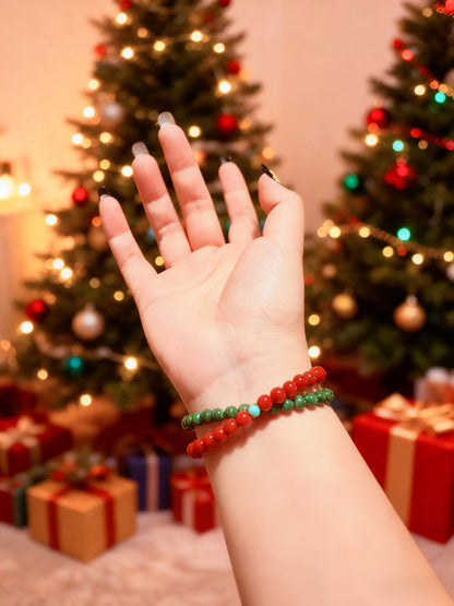 Christmas Mistletoe Duo Crystal Bracelets