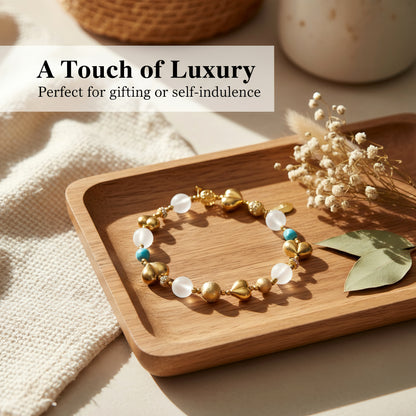 Moonstone Turquoise Silver Heart Bracelet