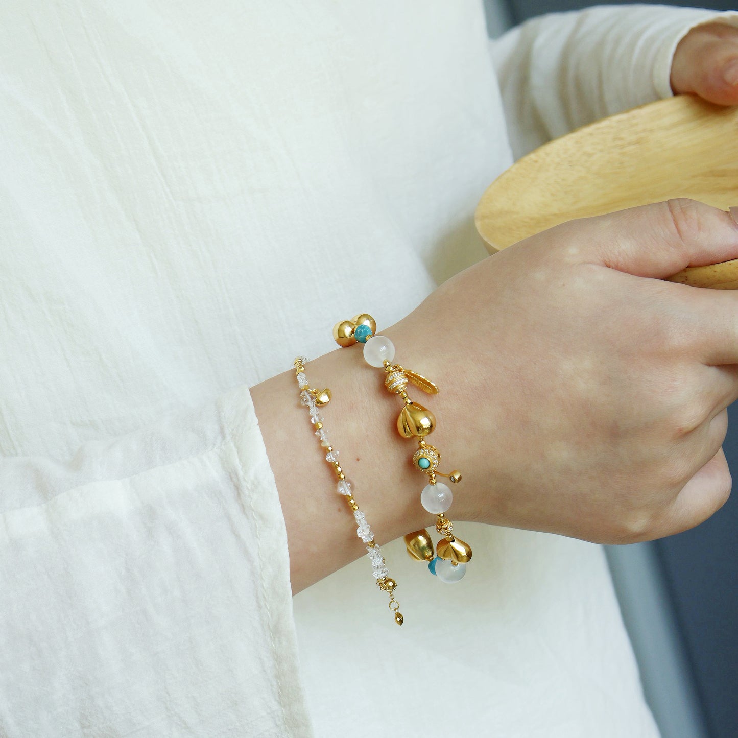 Herkimer Crystal Gold Bracelet
