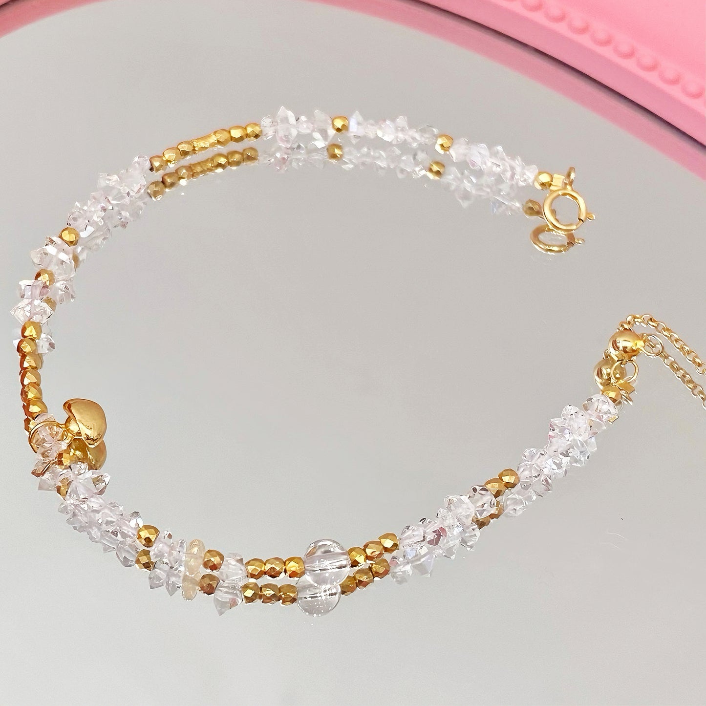 Herkimer Crystal Gold Bracelet