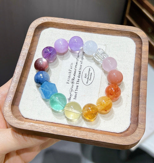 Rainbow Multi-Gem Crystal Bracelet