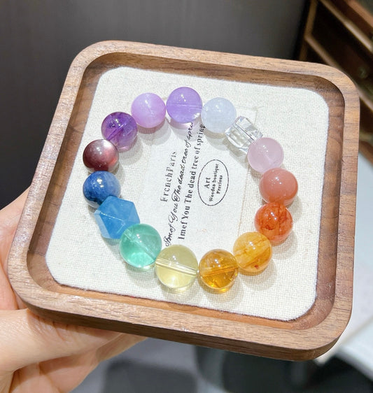 Rainbow Multi-Gem Crystal Bracelet