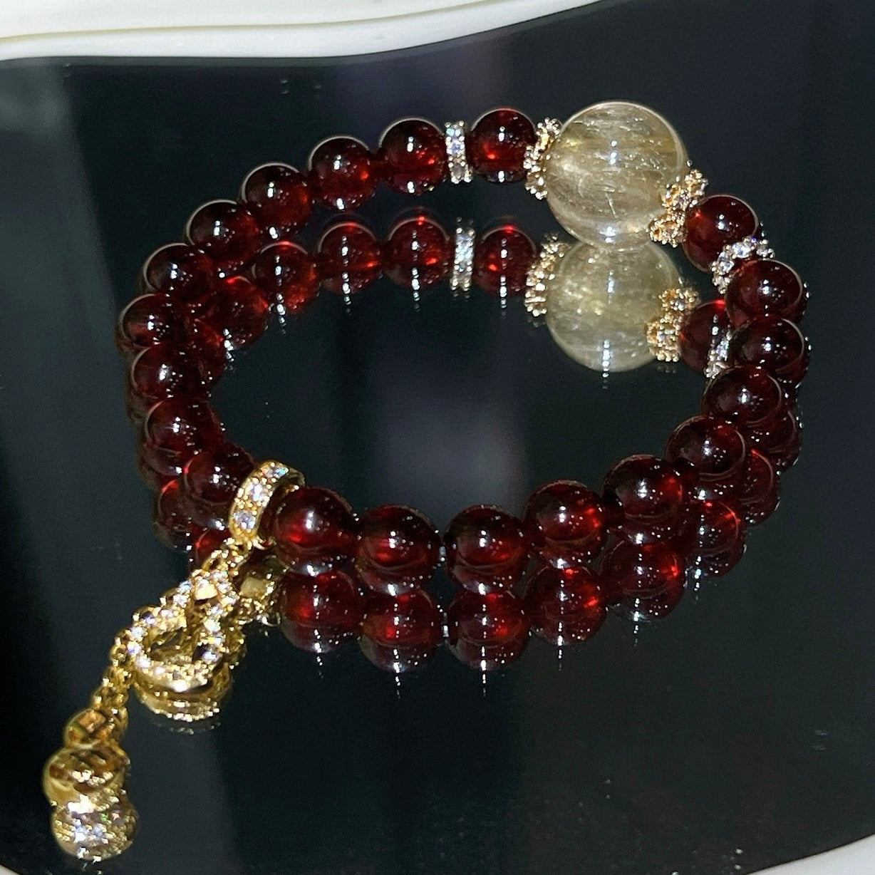 Garnet Goddess Crystal Bracelet