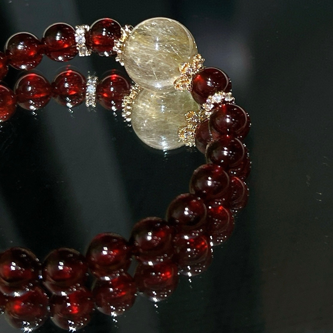 Garnet Goddess Crystal Bracelet