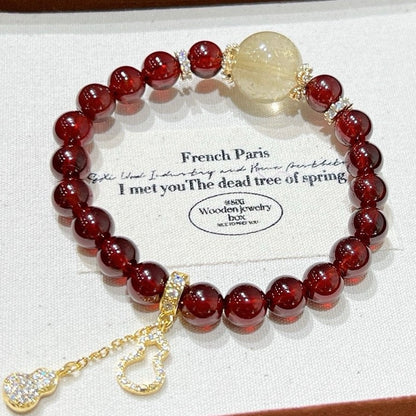 Garnet Goddess Crystal Bracelet
