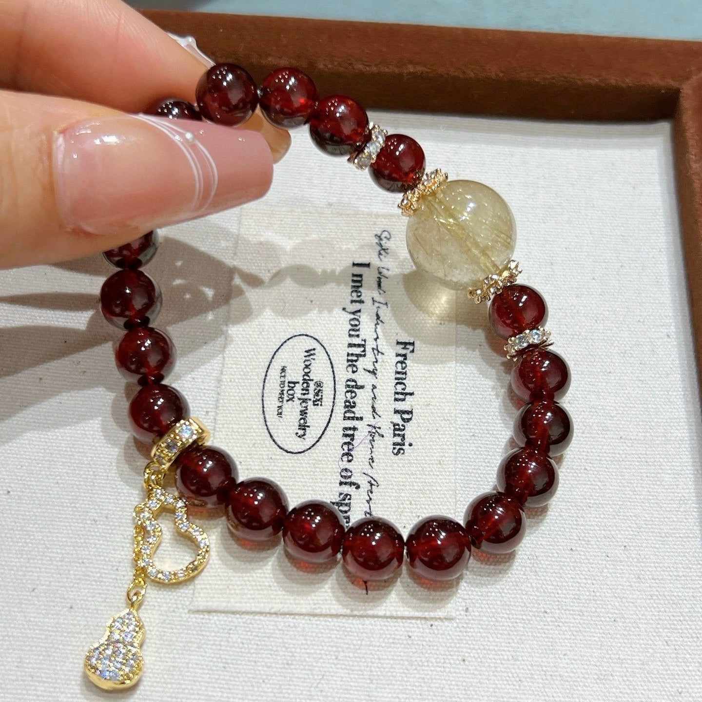 Garnet Goddess Crystal Bracelet