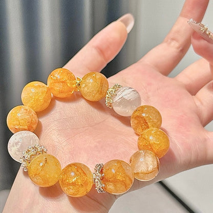 Yellow Resin Flower & Snowflake Phantom Bracelet