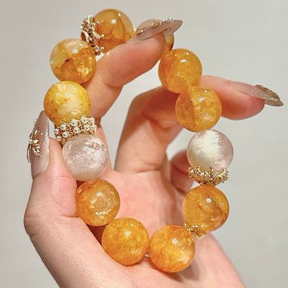 Yellow Resin Flower & Snowflake Phantom Bracelet