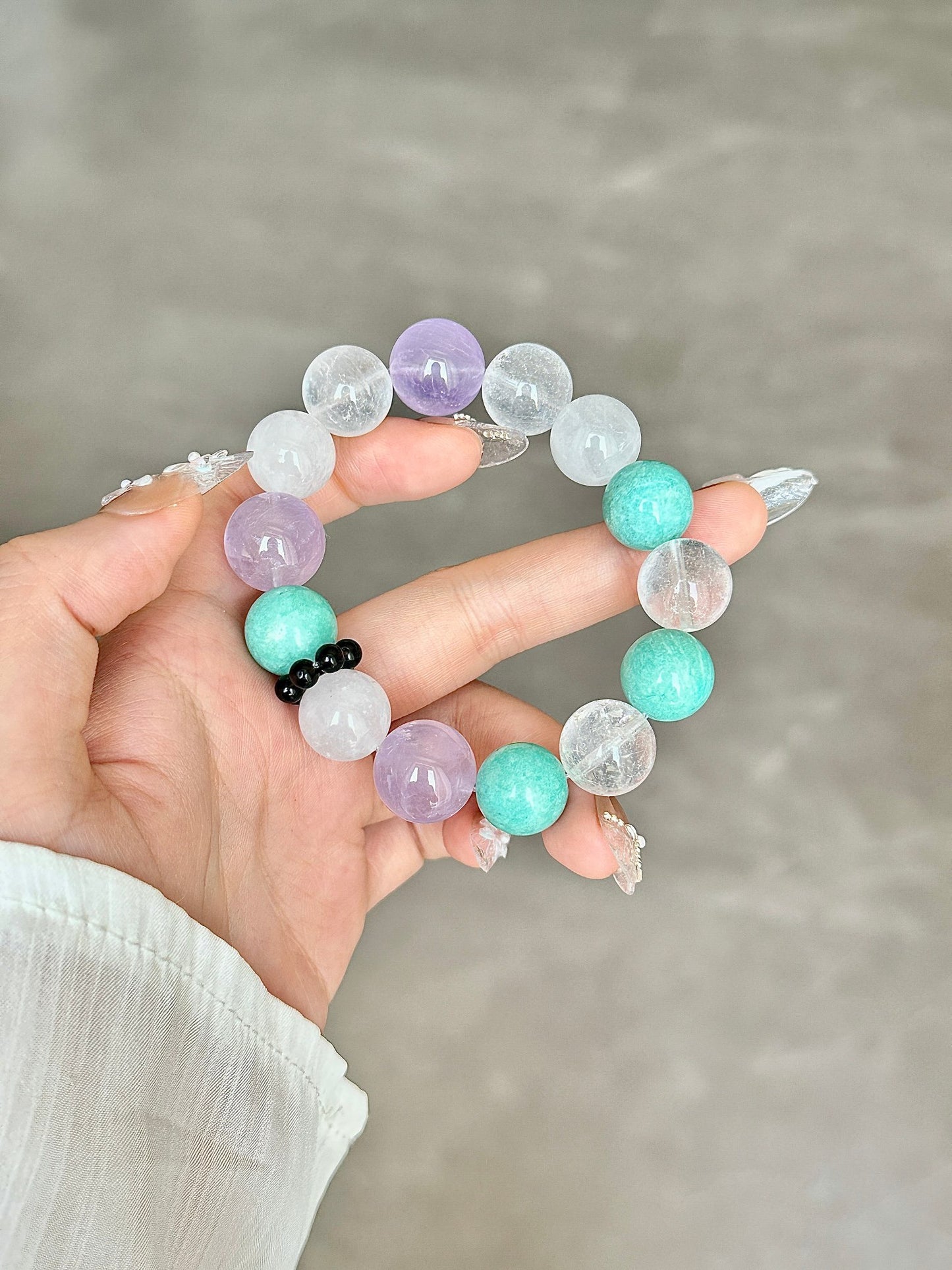 Green - Field & Purple - Dream Crystal Bracelet