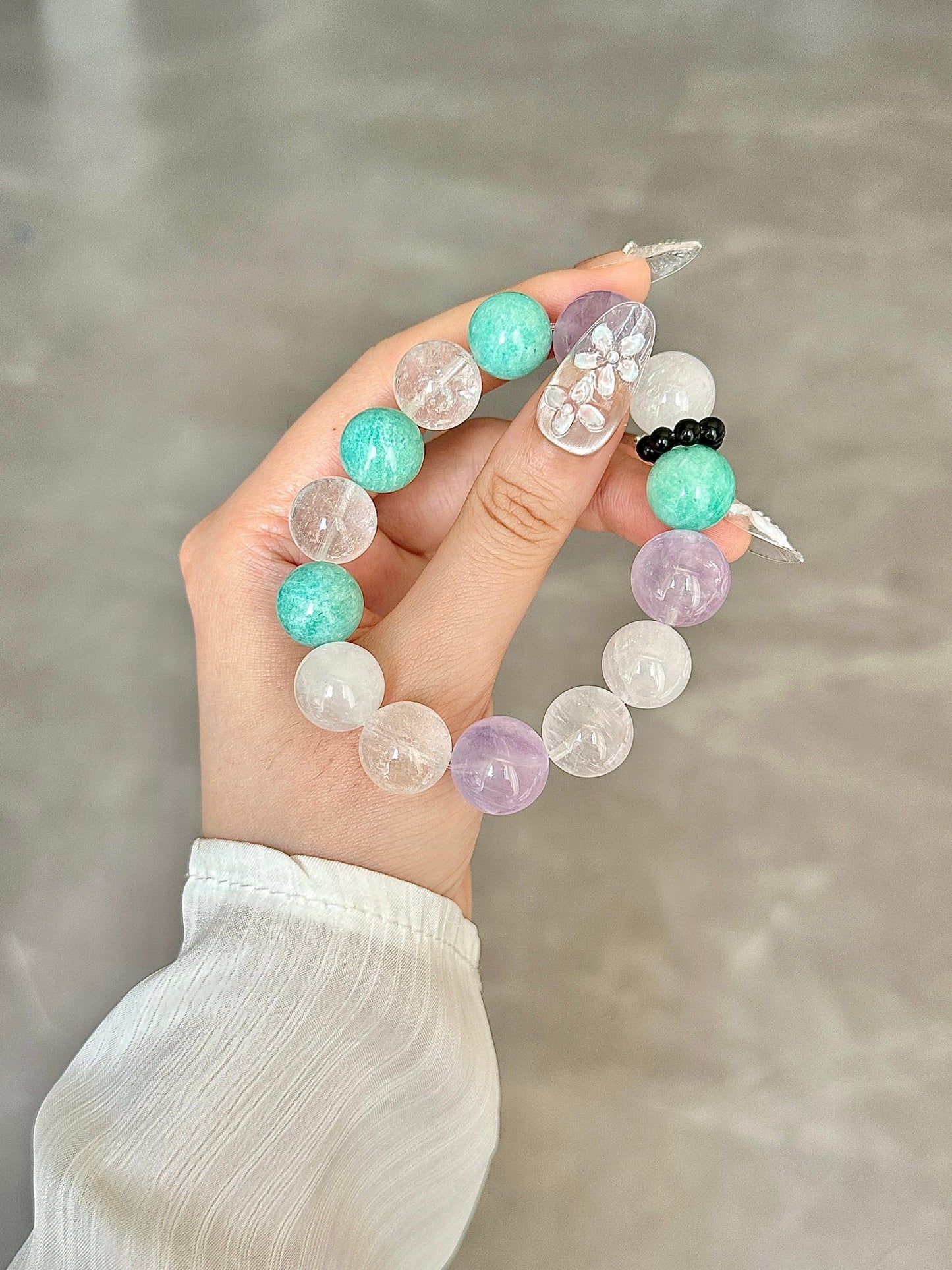 Green - Field & Purple - Dream Crystal Bracelet