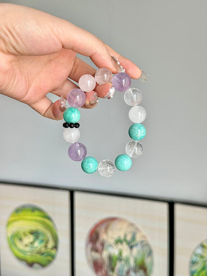 Green - Field & Purple - Dream Crystal Bracelet