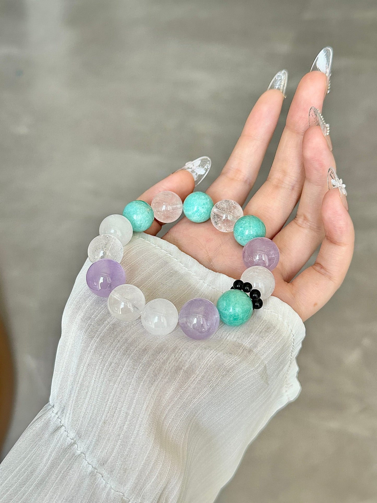 Green - Field & Purple - Dream Crystal Bracelet