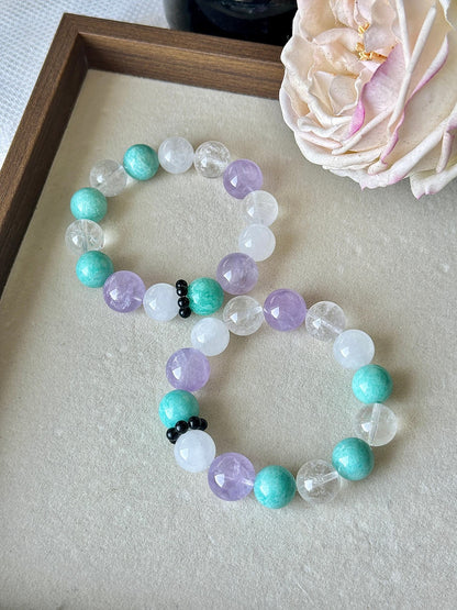 Green - Field & Purple - Dream Crystal Bracelet