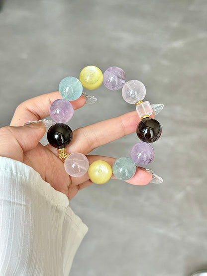 Golden Grape Smoky Crystal Bracelet