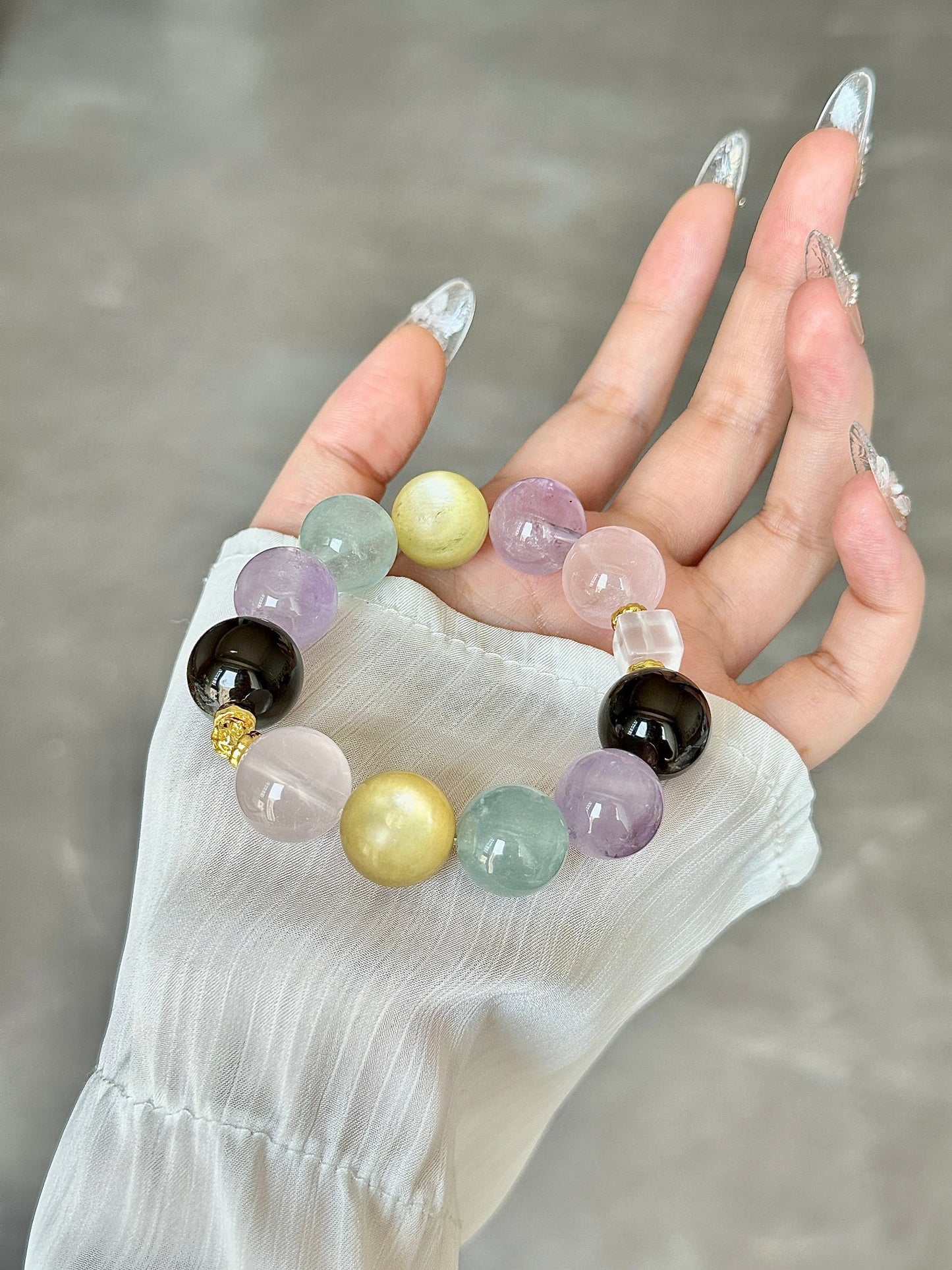 Golden Grape Smoky Crystal Bracelet