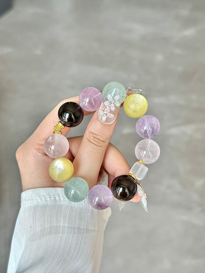 Golden Grape Smoky Crystal Bracelet