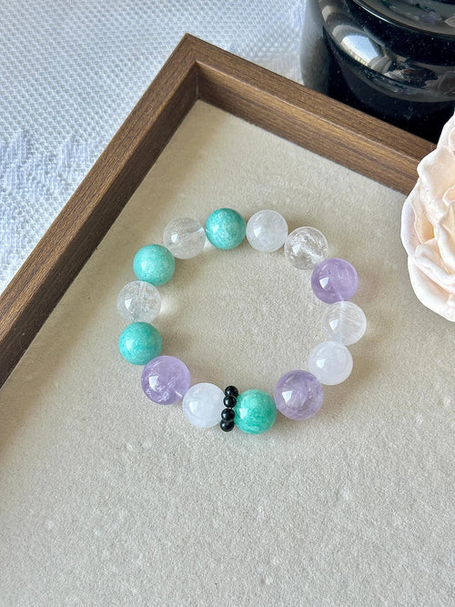 Green - Field & Purple - Dream Crystal Bracelet