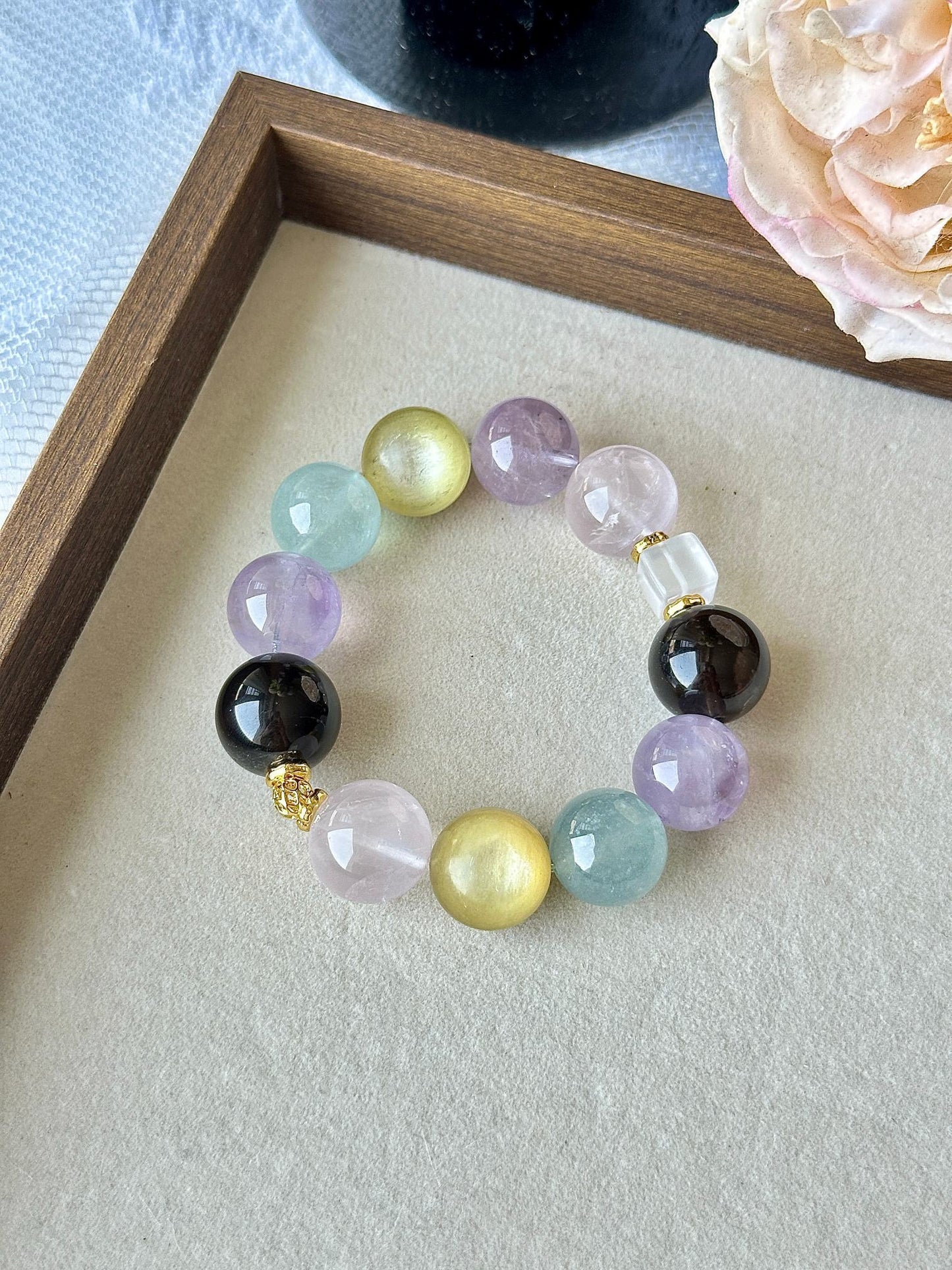 Golden Grape Smoky Crystal Bracelet